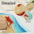 thumbnail image 4 of Cartoon Summer Beach Throw Pillow Covers Red Starfish Ocean Wave Palm Leaves Decorative Lumbar Pillow Cover Rectangle Cushion Case for Sofa Couch Bed Living Room Bedroom 20 X 60 Inches, 4 of 9