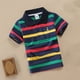 thumbnail image 2 of Odeerbi Camisas de Golf de Algodón Para Niños y Niñas Botón de Solapa Bordado A Rayas Camisas de Tenis de Manga Corta Uniforme Escolar, 2 of 3