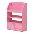 thumbnail image 1 of Furinno KidKanac Bibliothèque avec 4 Tablettes et Armoire de Rangement pour Jouets, Rose, 1 of 7