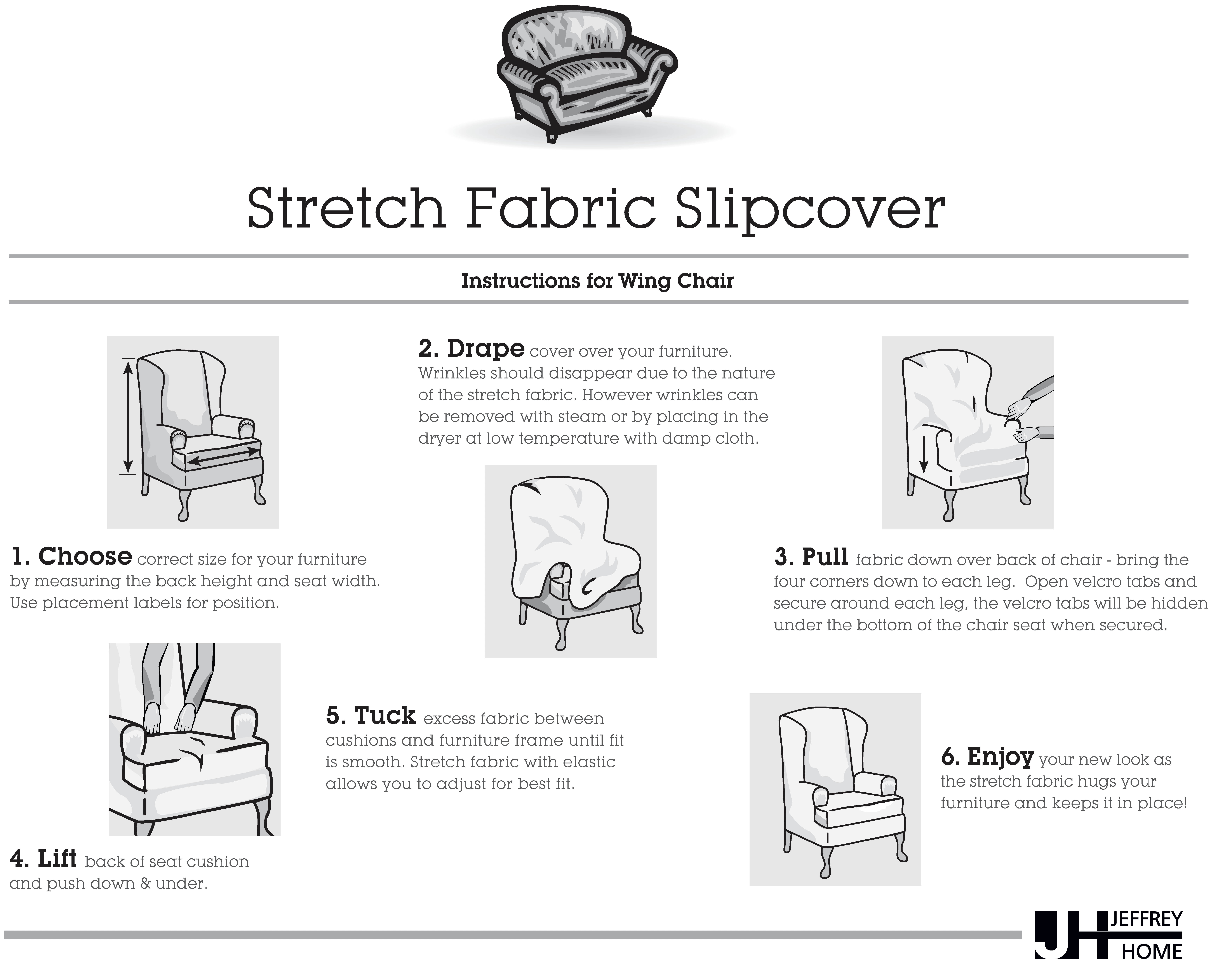 Stretch Sensations 1-Piece Stretch Newport Wing Chair Slipcover, Wheat