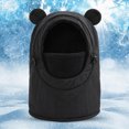 thumbnail image 2 of NOLDARES Kids Ski Mask for Boys Girls,Balaclava Fleece Winter Face Mask Hat for Kids Toddler, Warm Hood Neck Scarf(K109-Black), 2 of 9
