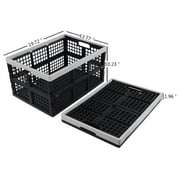 3-Pack 42 L Plastic Storage Collapsible Crate, Folding Plastic Stackable Utility Crate