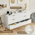 thumbnail image 4 of Dresser for Bedroom, Fluted Dressers & Chest of Drawers, Wooden Storage Organizer with Gold Metal Handles & Legs for Living Room, Entryway, 4 of 7