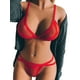 thumbnail image 3 of VISgogo - Conjunto de dos piezas de lencería para mujer, sujetador de vendaje de hilo de malla de color sólido a la moda y bragas de cintura baja VISgogo moda, 3 of 4