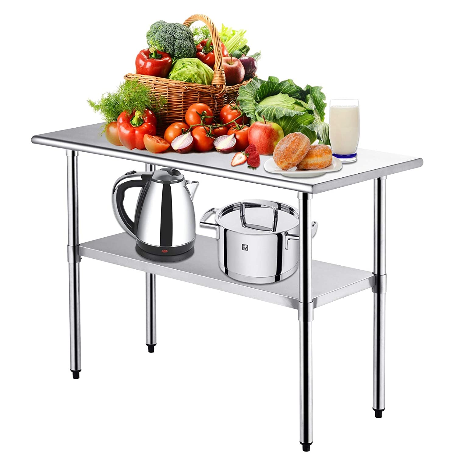 Kitchen Work Table Nurxiovo Stainless Steel Kitchen Prep Food