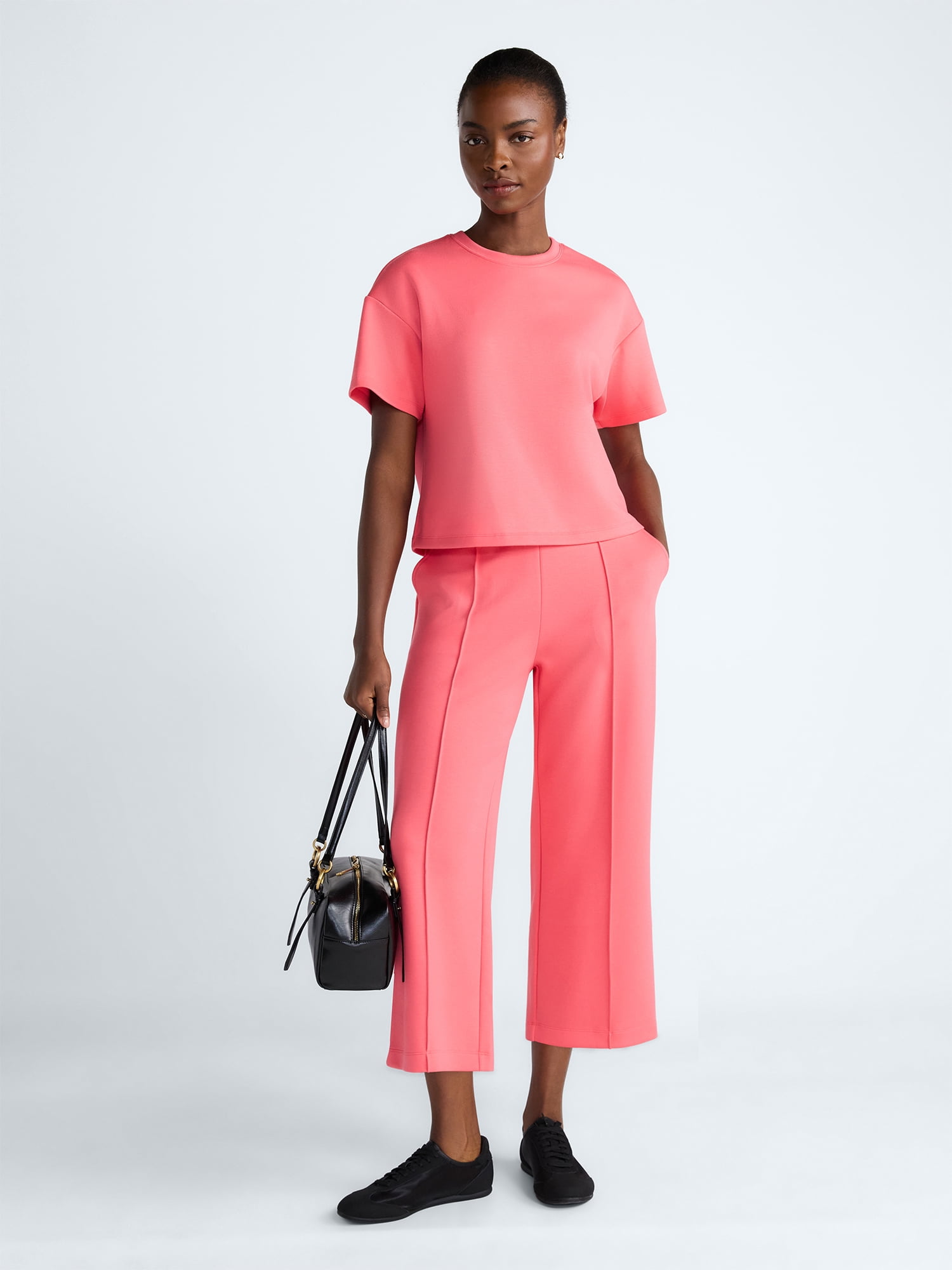 Scoop Women's and Women's Plus Scubaknit Cropped Seamed Pants, 24'' Inseam, Sizes XS-4X