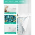 thumbnail image 3 of No Hook Shower Curtain with Snap in Liner, Summer Yellow Flowers Blue Texture Hotel Shower Curtains for Bathroom, Washable Shower Curtain Liner Set with Mesh Top Window, 36"x72", 3 of 6