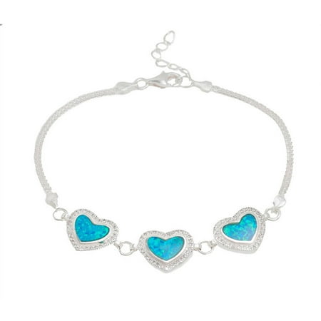 Pori Jewelers Blue Opal Sterling Silver Bracelet