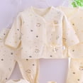 thumbnail image 5 of CAUYDY Preemie Baby Clothes Newborn Boys Girls Outfit Long Sleeve Pajamas Pants Hat Bib Bellyband Cotton 7PCS Layette Set for Infant Fall Winter 0 3 6 Months (Sizes 0-3 Months,Yellow), 5 of 6