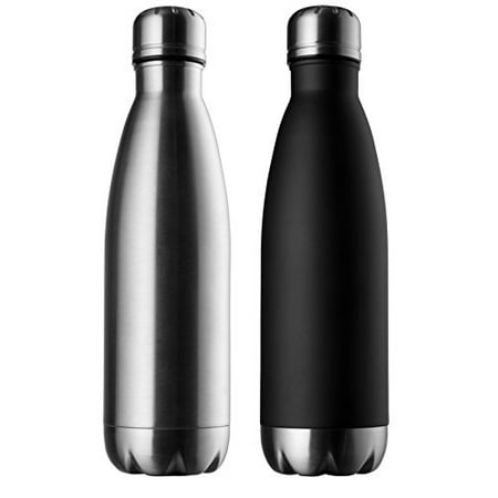 Modern Innovations Stainless Steel Water Bottles - 17 OZ Set of 2 made of BPA Free Leak Proof Insulated Design for Hot & Cold Drinks Perfect for Camping, Picnics,