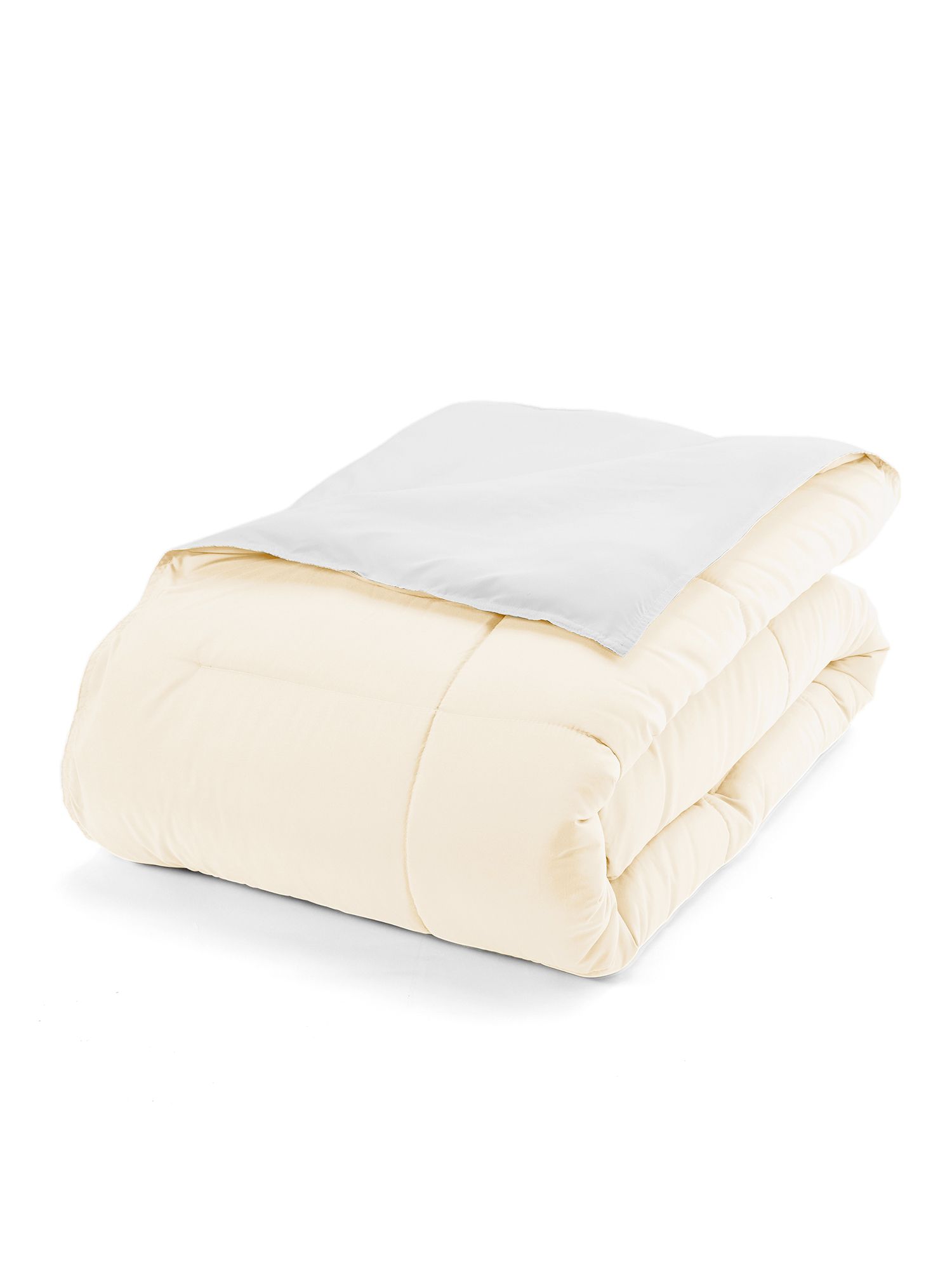 Comfort Canopy - Reversible White/Ivory Lightweight All Season Down-Alternative Comforter for Twin Size Beds