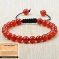 thumbnail image 2 of Carnelian Beads - Stone of Luck - Handmade Yoga Natural Stone Crystal Healing Power Energy Gifts for Unisex Adult Bracelet Macrame Adjustable 6mm, 2 of 2