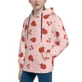 thumbnail image 2 of Fotbe Ladybug With Flower Pattern Youth Pullover Hooded Sweatshirt, Boys Hoodie, Kangaroo Pocket Hoodie for Kids Girls -X-Large, 2 of 6