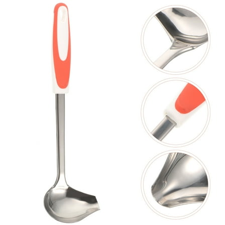 Masteelf Stainless Steel Sauce Ladle with Comfortable Grip for Kitchen Use Orange 6.5 inches
