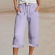 thumbnail image 1 of WILLBEST Pantalones Casuales elegantes para Mujer con Cintura Elástica y Bolsillos para Uso Diario, Ideales para Actividades al Aire Libre En Primavera y Verano. Extra Grande, 1 of 5