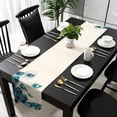 thumbnail image 3 of Peacock Feather Table Runner 72 Inches Long, Teal Ethnic Rustic Farmhouse Elegant Kitchen Coffee Dining Table Decoration for Home Party Birthday Wedding Home Decor 16x72 Inches, 3 of 8