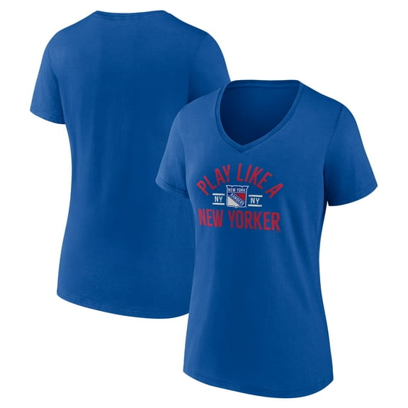 Women's Blue New York Rangers Proclamation V-Neck T-Shirt