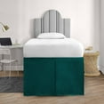 thumbnail image 2 of CCNY Dorm Room Bed Skirt Pleated Pattern 100% Microfiber Teal Full XL 40" Drop Length Dorm Bed Skirts, 2 of 6