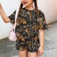 thumbnail image 5 of Grblisyd Outfits for Girls 10-12 Camo Maple Leaf Print Short Sleeve Crew Neck Tee Shirt and Loose Shorts Set Cute Summer Outfits, 5 of 6