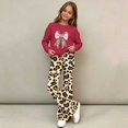 thumbnail image 5 of Cethrio Girls Graphic Outfit Sets, 2 Piece Long Sleeve Casual Spring Fall Girls' Clothing Sets Red Size 9-10 T, 5 of 7