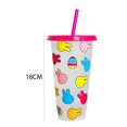thumbnail image 3 of Vasos de bebida fría DQrwqpou 25 onzas con pajita tapa rosa, 3 of 5