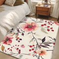 thumbnail image 4 of Vintage Red Flowers Area Rugs 3x5 ft Pastoral Branch Washable Rug Non Slip Indoor Carpet Absorbent Floor Mat for Living Room Bedroom Dining Room, 4 of 9