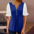 thumbnail image 2 of Plebaso Women's Tunic Tops with Leggings Womens Short Sleeve Button V Neck Casual Blouses Summer Clothes, 2 of 6