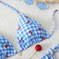 thumbnail image 3 of Women's Triangle Bikini Set Halter String Two Piece Swimsuit Brazillian Bathing Suit Cheeky Cute Swimwear (Sky Blue,L), 3 of 7