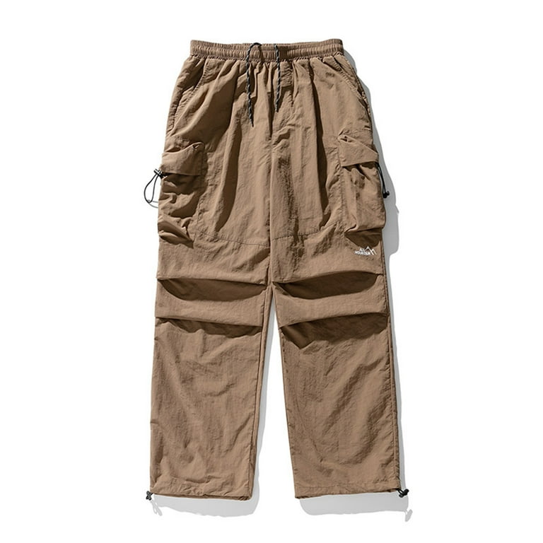 YLSDY Men's Cargo Pants Drawstring Elastic Waist Wide Leg