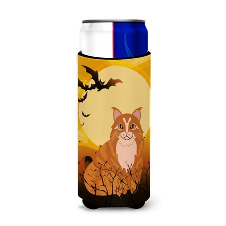 

Carolines Treasures BB4448MUK Halloween Maine Coon Cat Michelob Ultra Hugger for slim cans Slim Can multicolor