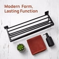thumbnail image 6 of Matte Black Towel Rack 24'' Bathroom Towel Shelf with Double Towel Bars SUS304 Stainless Steel Wall Mounted, B6003BK, 6 of 7