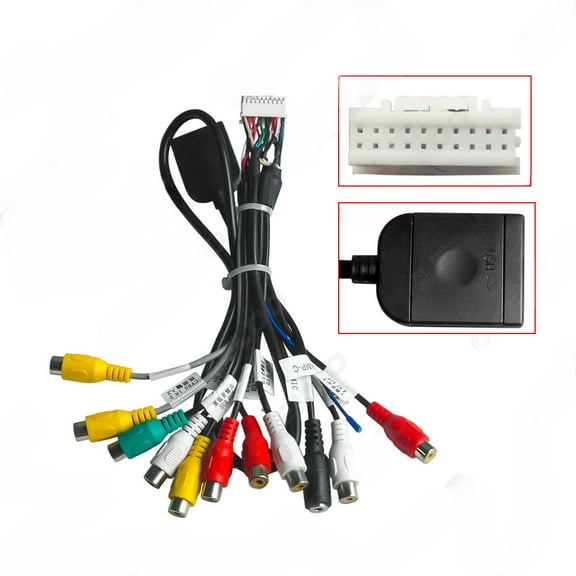 2025-21 android 20-pin rca output cable with 4g sim card slot and microphone for palm news.navigation audio video adapter