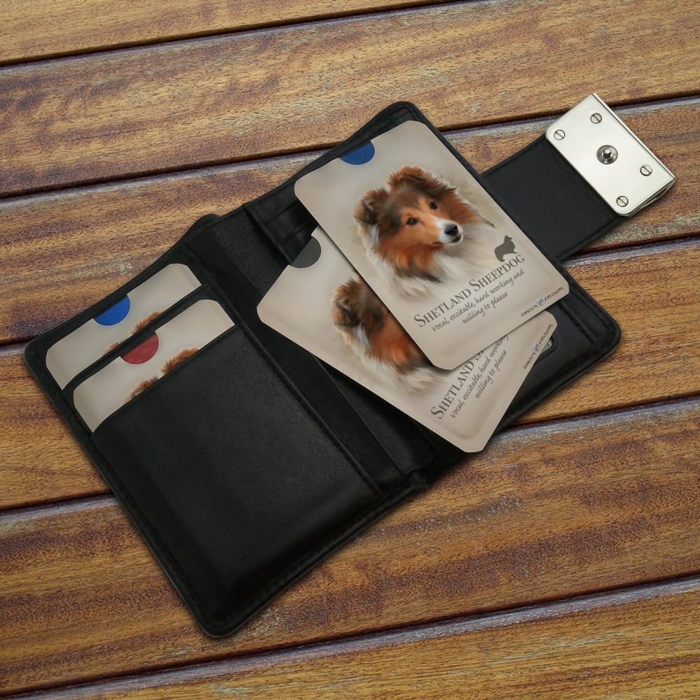 Shetland Sheepdog Dog Breed Credit Card RFID Blocker Holder Protector Wallet Purse Sleeves Set of 4