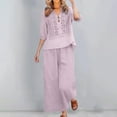 thumbnail image 2 of Summer Two Piece Sets For Women Cute Womens Summer Clothes Wide Leg Pants Lounge Set Plus Size 2 Piece Sets For Curvy Women Pant Suits For Women Vacation Sets For Women Beach Outfits For Women, 2 of 9