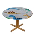 thumbnail image 3 of WERPE Dinosaur Print Round Tablecloth for Outdoor Picnic Camping and Indoor Kitchen Dining Party White, 3 of 8