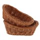 thumbnail image 2 of 2pcs Woven Baskets Wicker Woven Breads Baskets Oval Fruit Baskets Serving Holders for Vegetables Home Kitchen Restaurant Picnic Light, 2 of 3