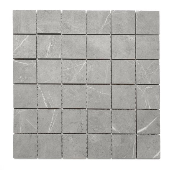 The Tile Life Chaplin Gray Matte Porcelain Mosaic Floor & Wall Tile, 12x12 in, 1-Piece