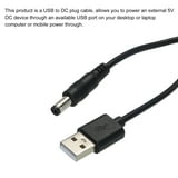 USB to DC Power Cable 0.5 M USB to DC 5.5mm x 2.1mm 5v Power Cord Black ...