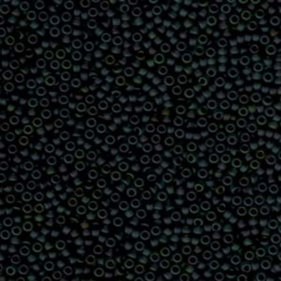 Miyuki Round Seed Beads, 11/0 Size, 24 Gram Tube, #401FR Matte Black AB
