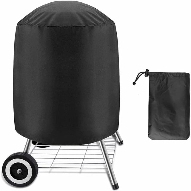 Funda impermeable para barbacoa (61 × 70 cm)Funda para parrilla de barbacoa, funda para parrilla de exterior, tejido Oxford 210D, funda para barbacoa anti-UV con cenefa lateral anti-vento
