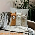 thumbnail image 3 of Selrti Pillow Cover 2D Alpaca Pattern Easy to Wash Soft Breathable Fabric Cushion Cover Living Room Bedroom Home Decor, 3 of 7