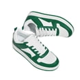 thumbnail image 4 of LUCKY STEP Fashion Faux Leather Sneakers Low Top Lace Up Walking Shoes,Green/white,Womens, 4 of 6