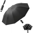 thumbnail image 1 of Parapluie de Golf Inversé 10 Baleines Pliable Anti 99 UV Protection UPF 50, Ouverture/fermeture Automatique, Léger Compact Portable Extérieur, Soleil/pluie, Hommes Femmes Design avec Mousqueton, 1 of 4