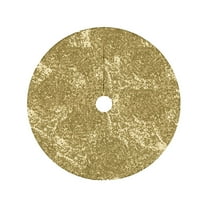 CuiLiyq Christmas Tree Skirt, 35.4 Inch Sequin Velvet Tree Skirts, Vintage Xmas Tree Skirt Cover for Chirstmas Party Decor, Glitter Christmas Tree Skirt for Home Holiday Wedding Decor (Gold)