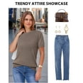 thumbnail image 5 of Arach&Cloz Women's Wool Blend Business Casual Loose Fit Summer Sweaters Outfits, 5 of 7