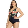 thumbnail image 2 of Beach Party Women's Plus Size Slimming Surplice One Piece Swimsuit, 2 of 7