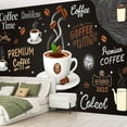thumbnail image 2 of Peel and Stick Wallpaper 3D Coffee Cartoon Cafe Shop Restaurant Coffee Cup Coffee Beans Coffee Modern Art Wall Mural Decor Self Adhesive and Removable 69in x 98in, 2 of 8