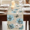 thumbnail image 3 of Table Runners 72 Inches Long Dress Scarves, Spring Flowers Farmhouse Kitchen/Dining Table Runner, Coffee Tablerunners, Vintage Rustic Tulips Floral Butterfly Khaki 16x72 Inch, 3 of 9
