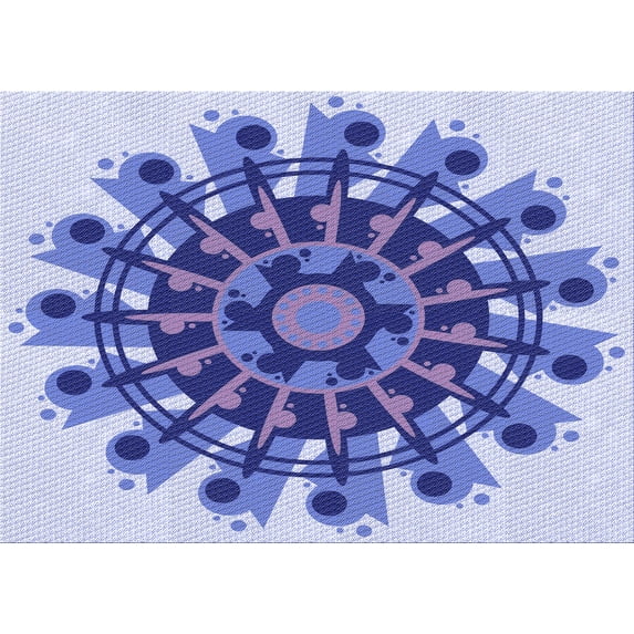 Ahgly Company Indoor Rectangle Patterned Royal Blue Area Rugs, 8' x 10'