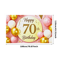 thumbnail image 2 of Round Glittery 70th Birthday Banner Happy Birthday Background Backdrop Party Decorations for Birthday Party Photography Props Celebrations, 2 of 7